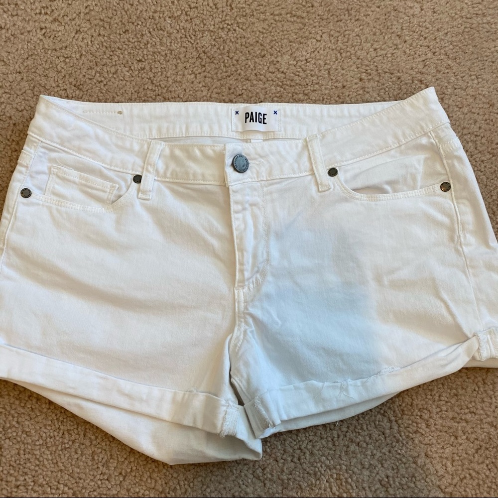 PAIGE White Denim Shorts - Size 28/6